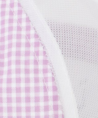 ANY KIDS リボン メッシュ キャップ ラベンダー×ギンガムチェック