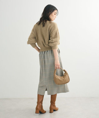 Green Parks ラメシャギーニットカーディガン Gray Beige