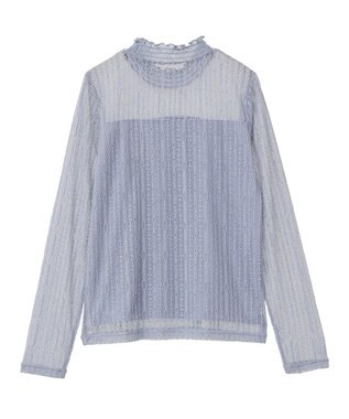 earth music&ecology レースドッキングプルオーバー Grayish Blue