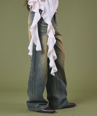 WEGO ブラストバギーデニム デニム中濃色