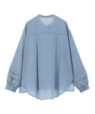 YECCA VECCA 2way裾アレンジパール釦ブラウス Blue