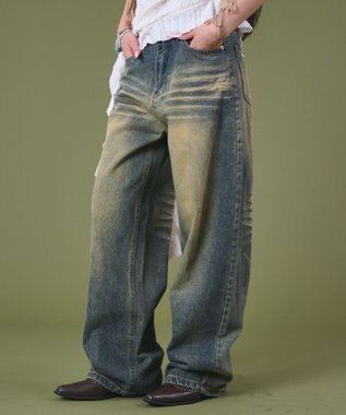 WEGO ブラストバギーデニム デニム中濃色