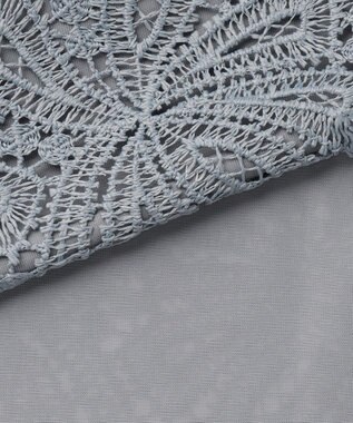 J.PRESS LADIES レースコンビジャージー カットソー グレイッシュブルー系