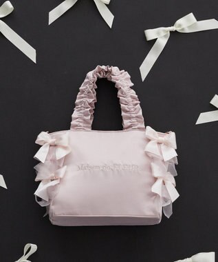 Maison de FLEUR リボンギャザーハンドル2Wayトートバッグ Pink