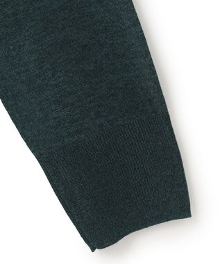 ICB 【洗える】ラメシアー モックネックニット パイングリーン系