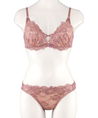 San-ai Resort（三愛水着楽園） 【WEB限定】【プチプラブラセット】純欲カラーヌーディーレーシーストリングブラ＆ショーツセット 【northerly】 アッシュローズ