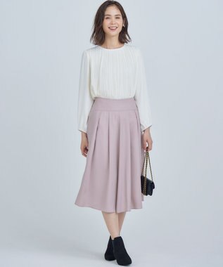 組曲 【WEB限定】ジョーゼットシフォンプリーツ ブラウス アイボリー系