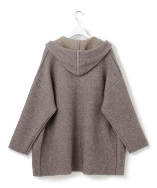 23区 【洗える】ラクーンブレンドダブルフェイス フーディー ニットカーディガン ブラウン系