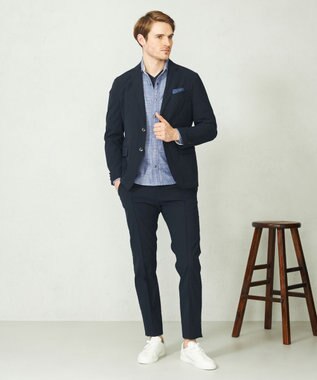 JOSEPH ABBOUD 【ウエストも伸びる/ECO撥水】アクティブレジャー パンツ ネイビー系