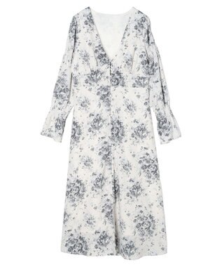 Maison de FLEUR フラワープリントワンピース Gray