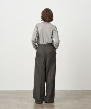 ATON GARMENT DYED LINEN SATIN | ワイドパンツ CHARCOAL GRAY