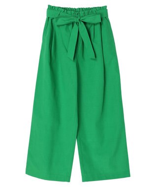 Green Parks 綿麻混リボン付ワイドパンツ Light Green