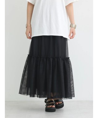 earth music&ecology Ｍｕｌｔｉｗａｙチュールスカート Black