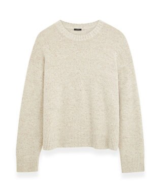 JOSEPH 【洗える】アルパカツイード　ラウンドネックニット Champagne Melange