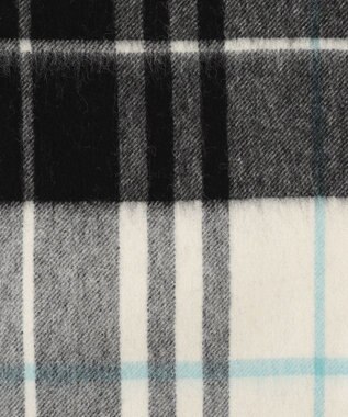 組曲 ウールチェックストール サックスブルー系