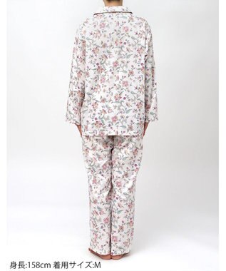 WACOAL ワコール_リラックス＆スリープ パジャマ 綿100%(本体) サテン 長袖 長ズボン ミントン レディース NDX555 /ワコール ホワイト