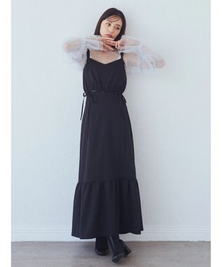 earth music&ecology マルチウェイビスチェリボンキャミワンピース Black