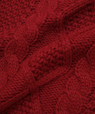 earth music&ecology 【一部予約】フラワーモチーフトグルボタンニットカーディガン Red