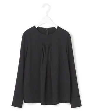 ICB L 【洗える】 ストレッチジョーゼット ブラウス ブラック系