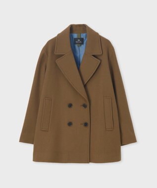 Paul Smith ウールカルゼ ショート ピーコート ブラウン