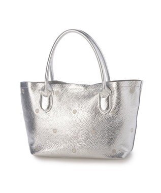 UNBILLION ペルケ perche / 牛革ドット刺繍2wayトートS ライトシルバー
