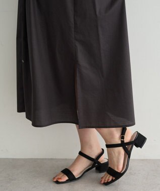 YECCA VECCA 【ORGABITS】タックシャツワンピース Charcoal Gray