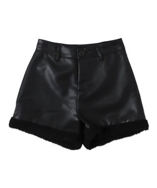 WEGO PUボアショートパンツ ブラック