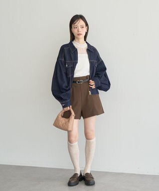 earth music&ecology ショートジップデニムジャケット Indigo