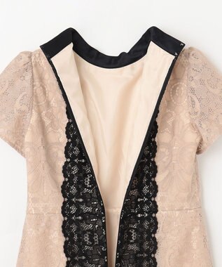 GRACE CONTINENTAL ビジュー衿レースドレス ベージュ