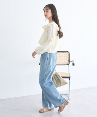 earth music&ecology 2wayオフショルバルーンヘムフリルブラウス Ivory