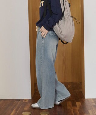 WEGO 【ANGIE VINTAGE】デニムイージーパンツ サックス