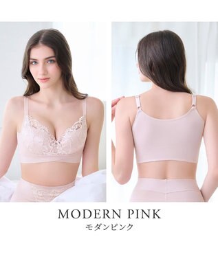 BRADELIS New York 【BRADELIS NewYork peace ブラデリス】ハートのキャッチャーカップで格上げフィットブラ24 補正 ブラジャー ノンワイヤーで楽に美バスト DB124301 モダンピンク