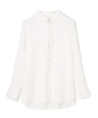 BEIGE， 【洗える】STOW / フリルタイブラウス Ecru