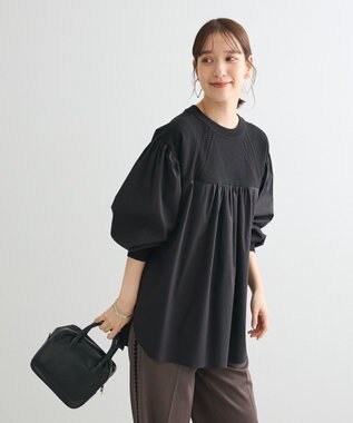 Green Parks ミニケーブルドッキングニットチュニック Black