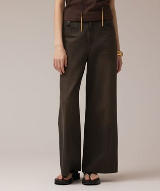 GRACE CONTINENTAL バギーデニムパンツ ブラウン