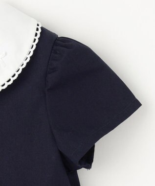 ANY KIDS 襟付き 半袖 ワンピース ネイビー