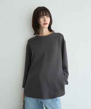 YECCA VECCA リブMIXジョーゼットブラウス Off White