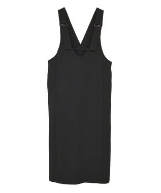 AMERICAN HOLIC イージーケアWクロスIラインワンピース Black