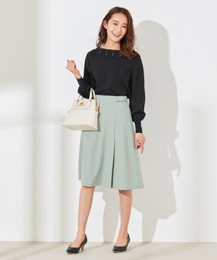 ANY SIS 【洗える】サイドベルト スカート ミント