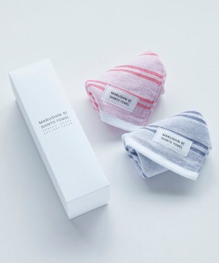 SHINTO TOWEL シマ ハンドタオル ダブル白地 2枚セット