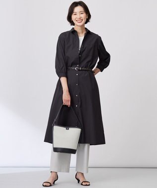 J.PRESS LADIES 【洗える・接触冷感・UVケア】エステネージュ シャツ ワンピース ブラック系