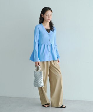 YECCA VECCA ペプラムカーディガン Blue