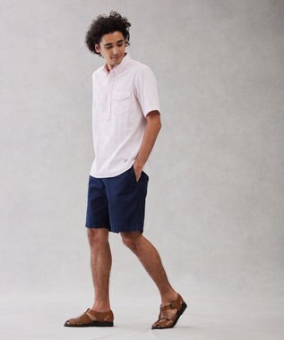 J.PRESS MEN 【クールマックス】パッチワークサッカー プルオーバー ローズ系9