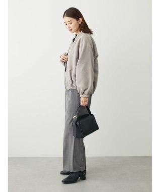 Green Parks スウェード調ギャザーブルゾン Gray