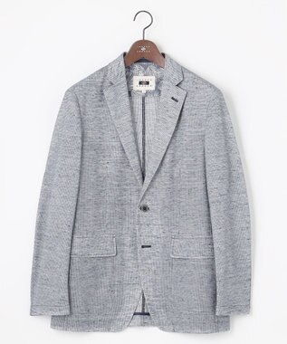 JOSEPH ABBOUD 【清涼感/軽量】リネンTOPピケ ジャケット ブルー系