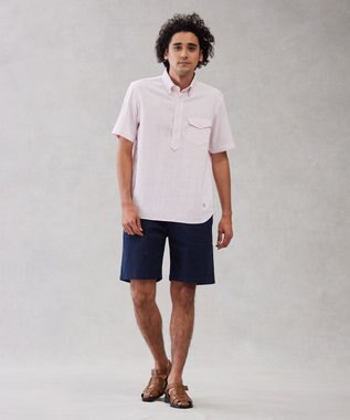 J.PRESS MEN 【クールマックス】パッチワークサッカー プルオーバー ローズ系9