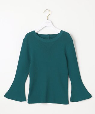 ANY SIS 【洗える】フレアースリーブ ニット ダークグリーン