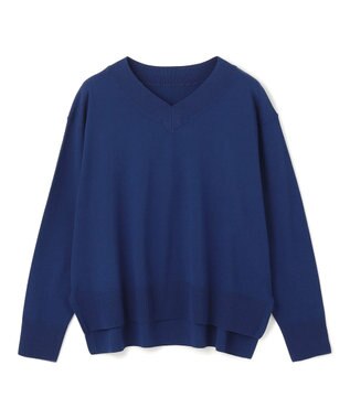 UNFILO マイビューティ Vネック ニット ダルブルー
