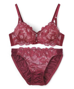 San-ai Resort（三愛水着楽園） 【WEB限定】【プチプラブラセット】純欲カラーヌーディーレーシーストリングブラ＆ショーツセット 【northerly】 ボルドー