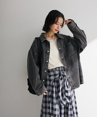 Green Parks 袖チュールリブプルオーバー Ivory